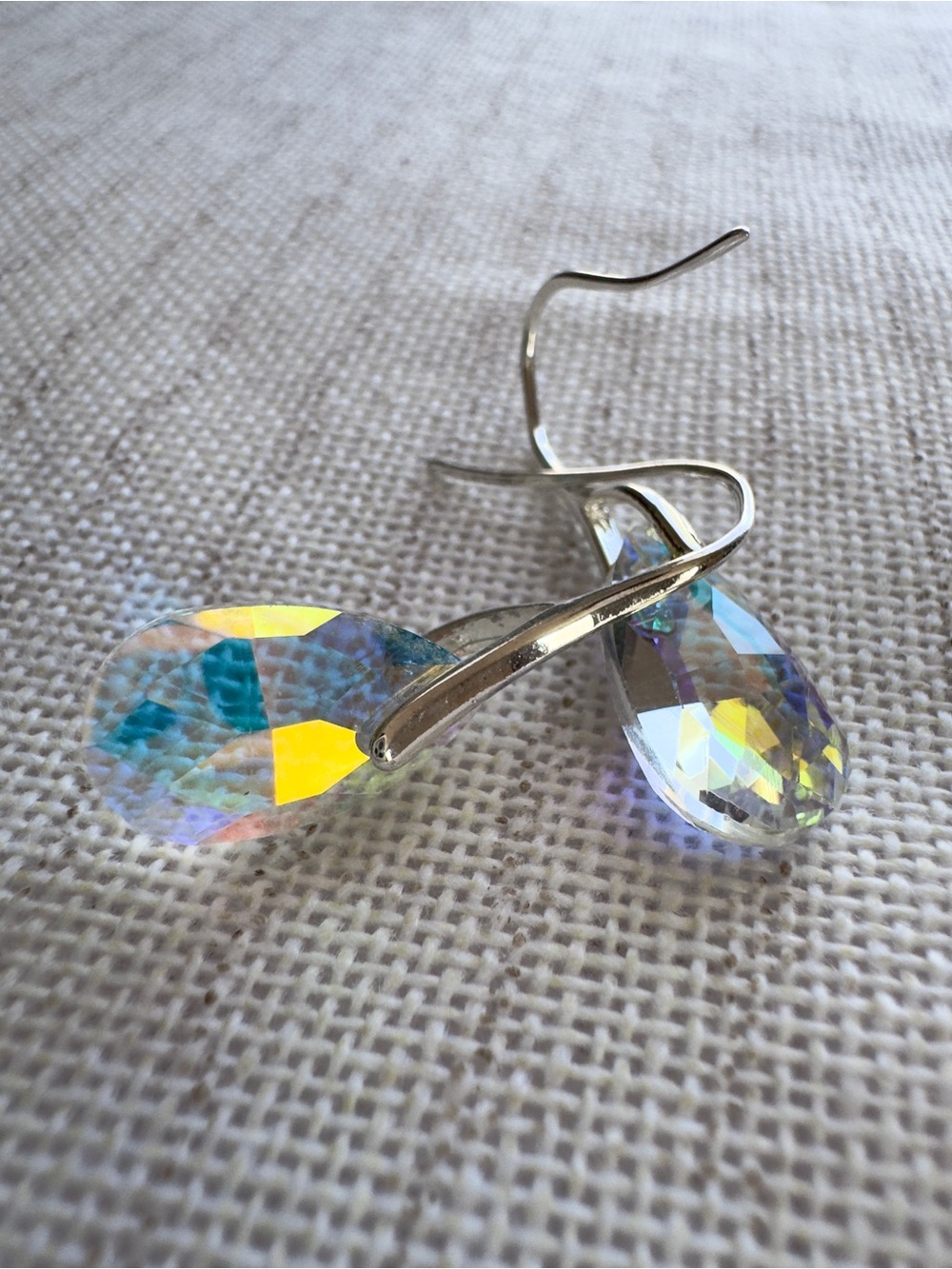 Vintage Pear Cut Crystal Earrings